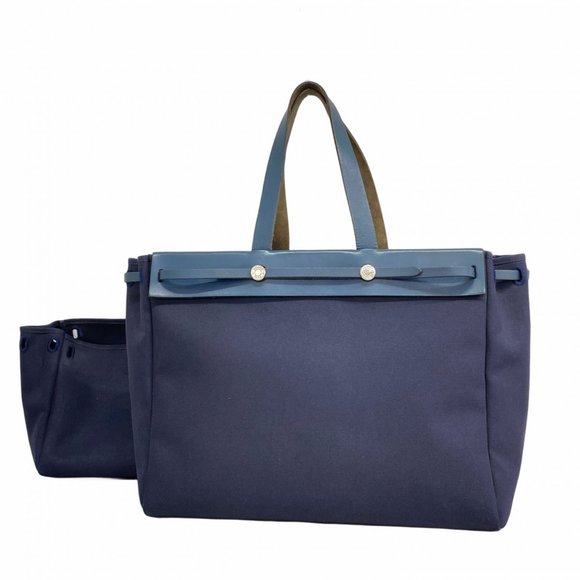 Hermes Hermès Cabas GM Toile Officier Tote Bag, Navy, C Stamp, Men's and Women's - Picture 1 of 11